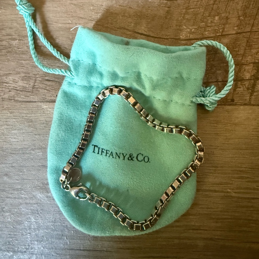 Tiffany & Co. Venetian Link Bracelet with pouch.